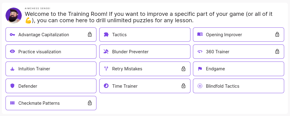 aimchess training room